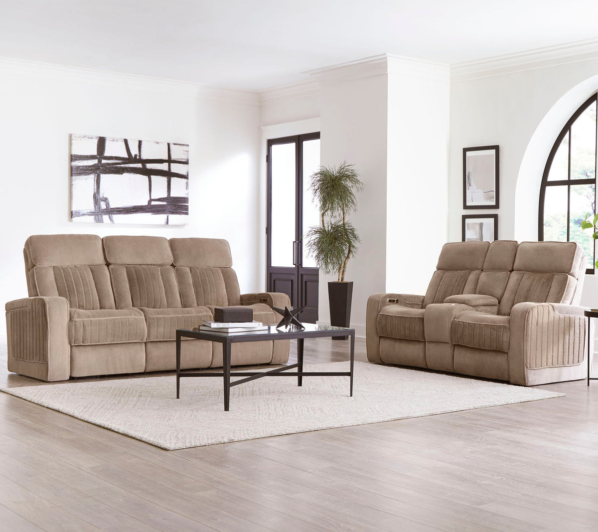 Equinox - Power Reclining Sofa With Drop Down Table