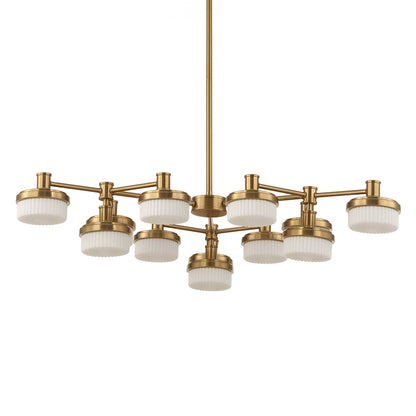 Wedge - 12 Light LED Brass Chandelier - White / Gold