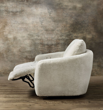 CC - Bonnie Swivel Chair With Power Footrest - White