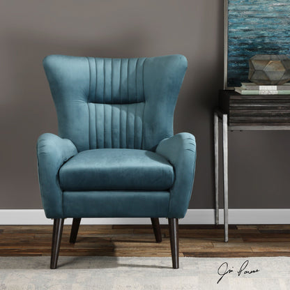 Dax - Mid-Century Accent Chair - Blue