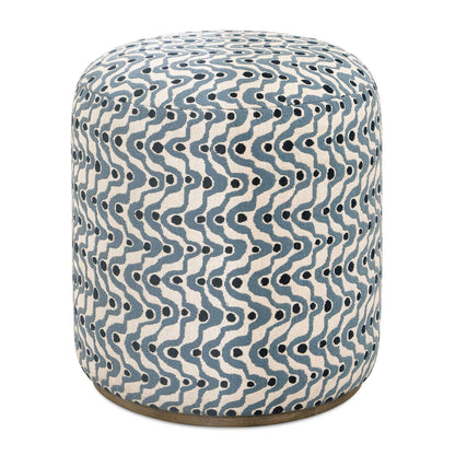 Cas - Fabric Ottoman - Blue