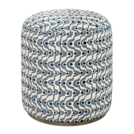 Cas - Fabric Ottoman - Blue