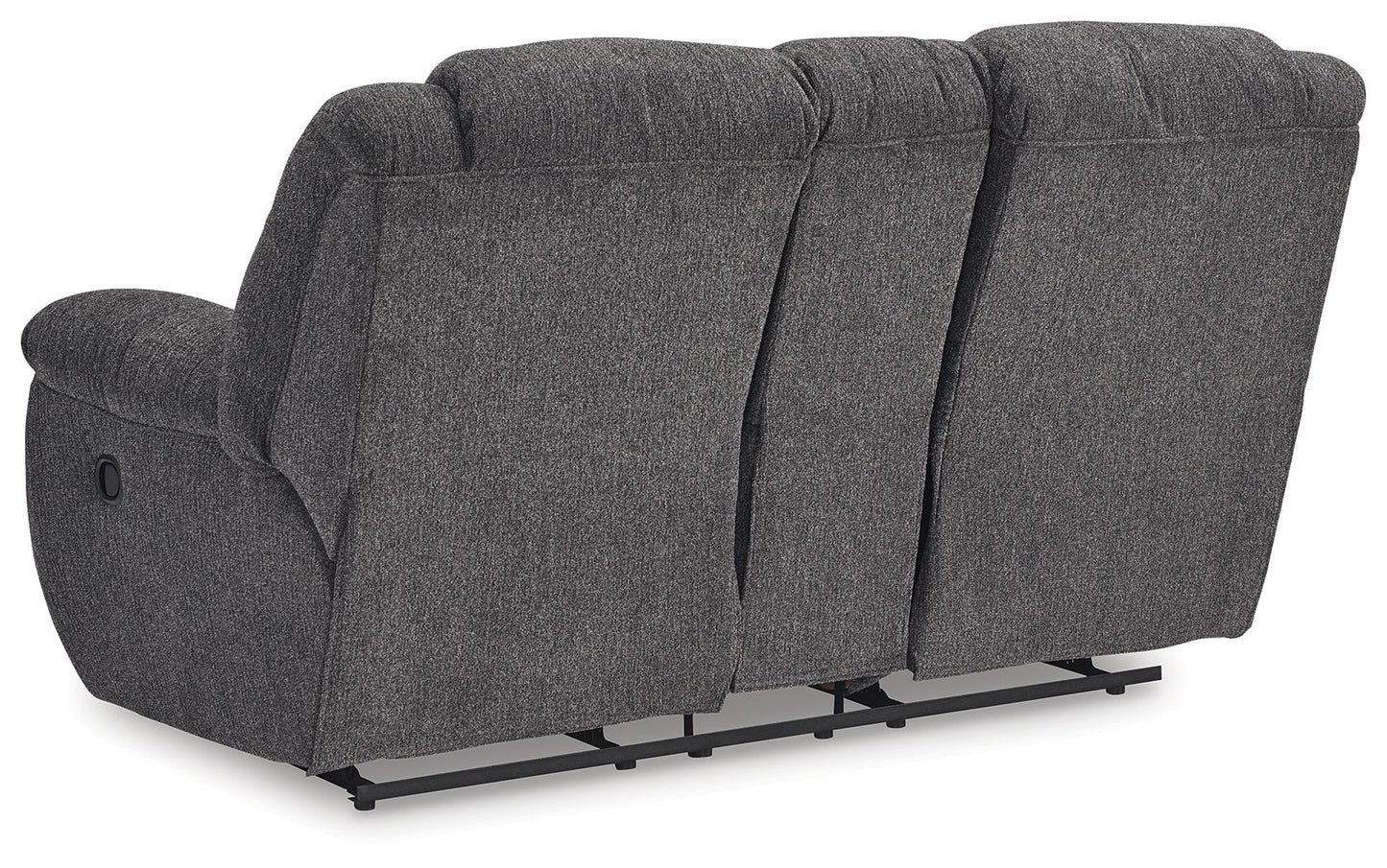 Foreside - Charcoal - Dbl Reclining Loveseat with Console