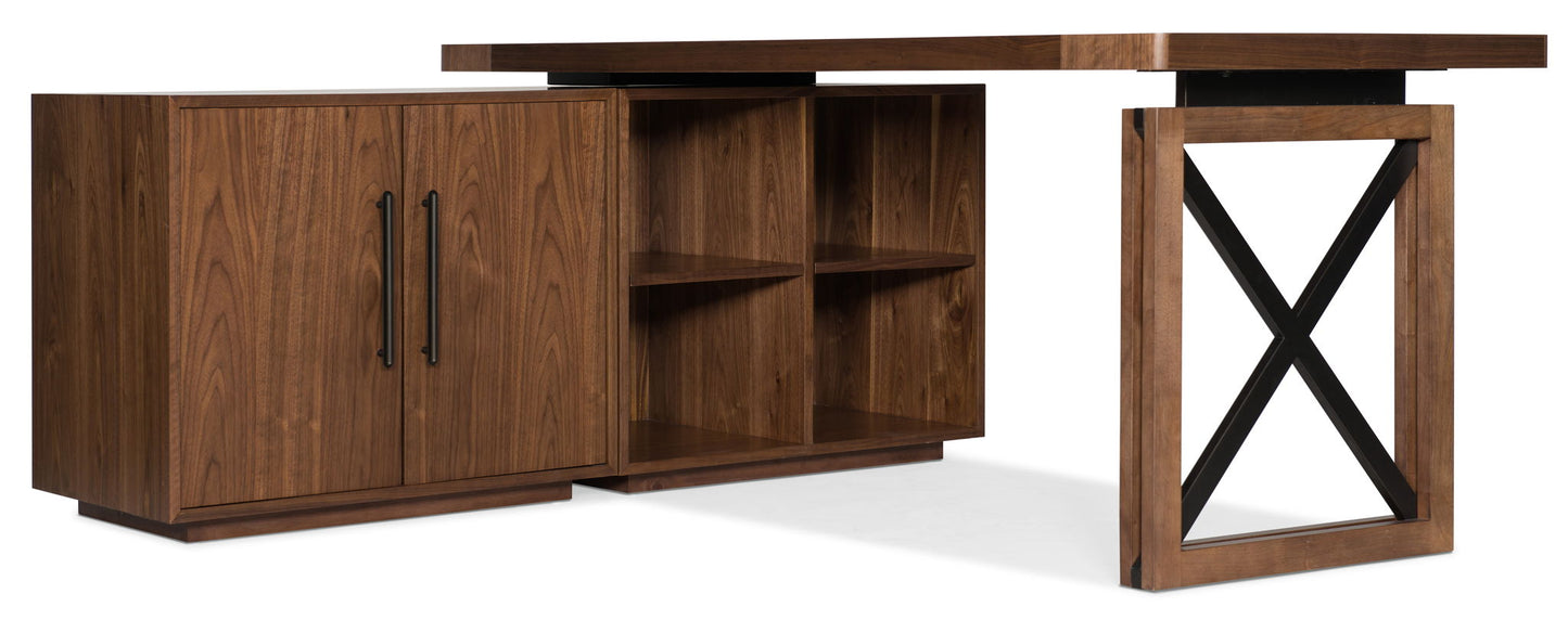 Home Office - Two-Door Cabinet - Dark Brown