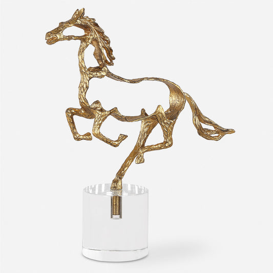 Gallop - Sculpture - Gold