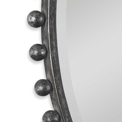 Taza - Round Iron Mirror - Dark Gray