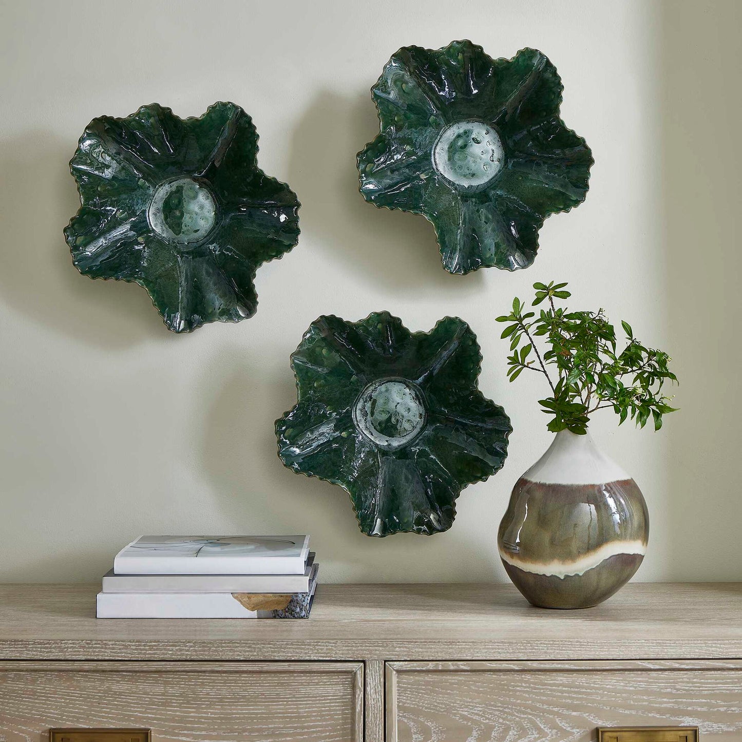 Verdant Bloom - Outdoor Bowl - Emerald Green