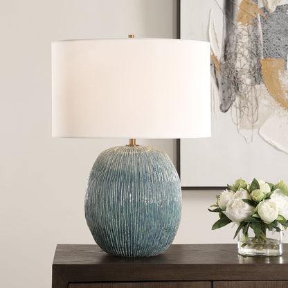 Elysia - Textured Table Lamp - Blue