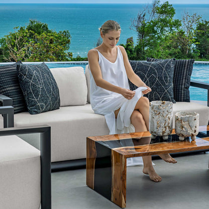 Loopy Loop - Outdoor Pillow - Onyx