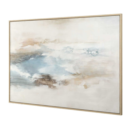 Chasing Blue - Coastal Canvas Art - Blue / Brown / Gray / White