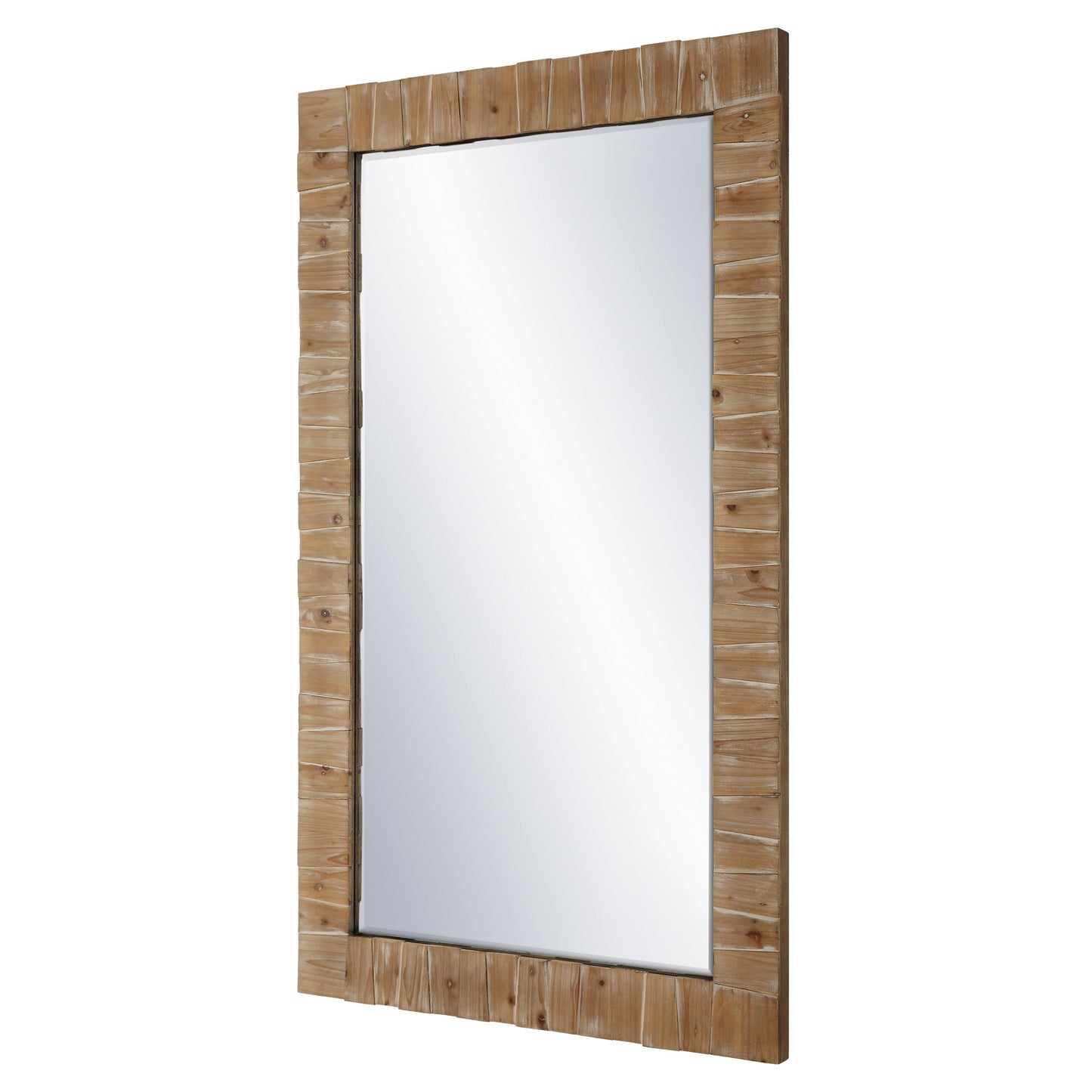 Ayanna - Wood Mirror - Gray Washed