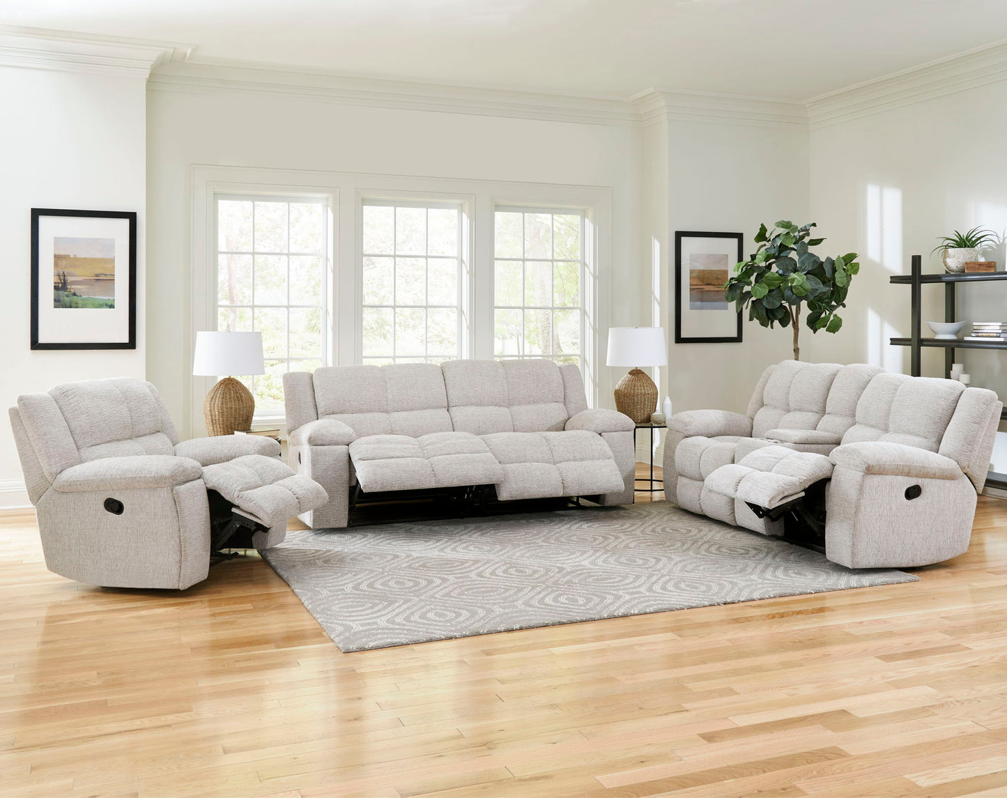 Buster - Manual Reclining Console Loveseat - Opal Taupe