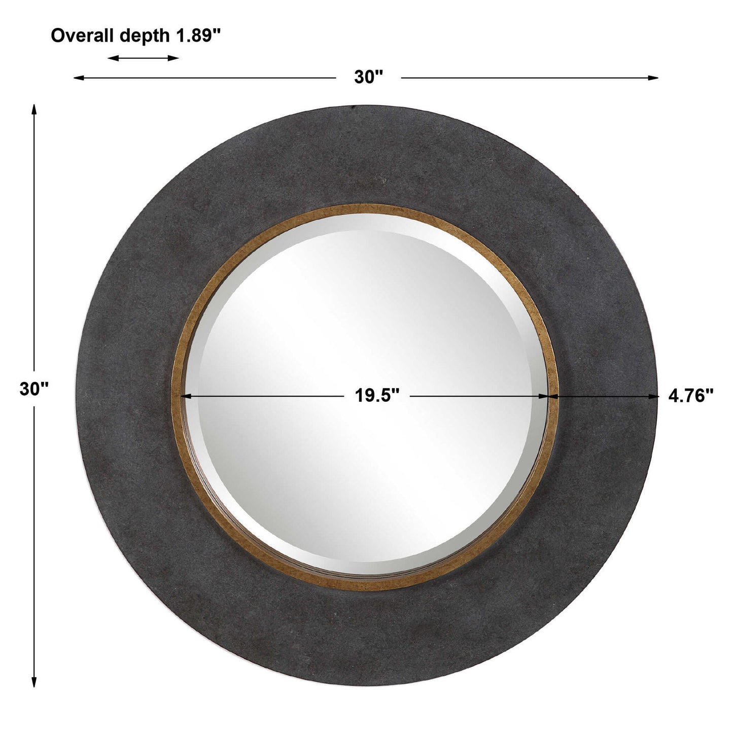 Saul - Round Mirror - Black