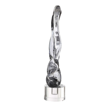 Luminous Twist - Glass Sculpture - Black / White