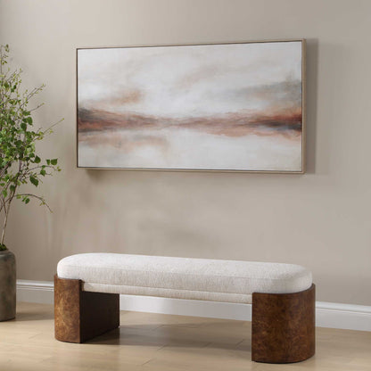 Haze In The Horizon - Landscape Painting - Brown / Orange / White