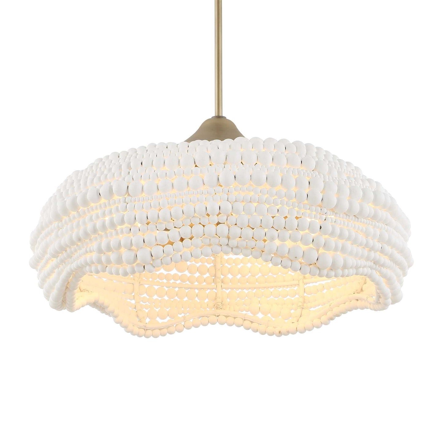 Biddeford - 5 Light Beaded Pendant - White
