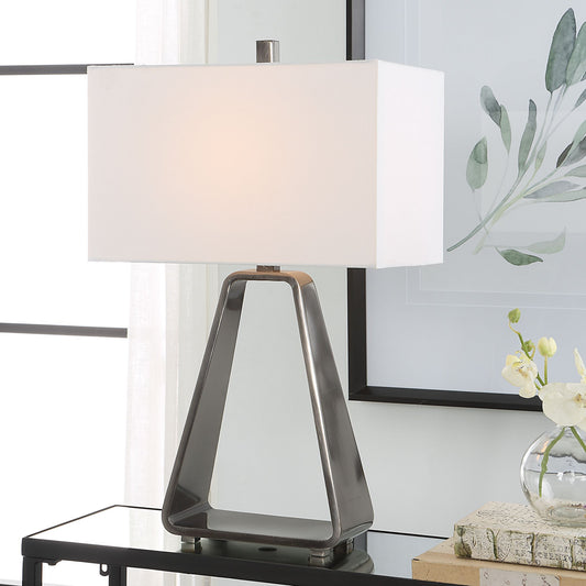 Halo - Modern Open Table Lamp - Gray