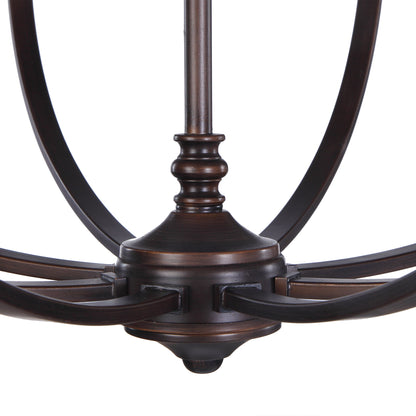 Woodall - 6 Light Drum Chandelier - Light Brown