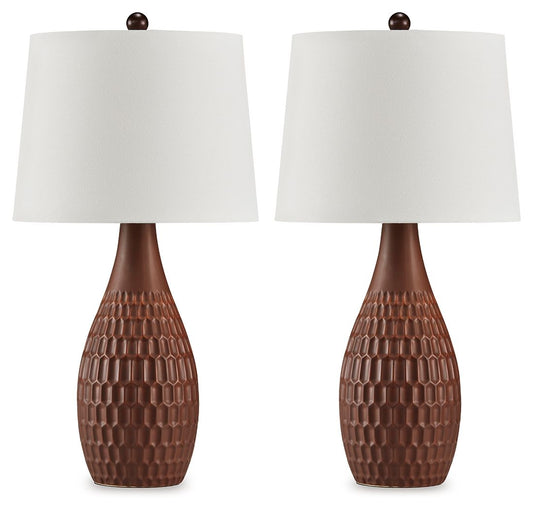 Cartford - Brown - Ceramic Table Lamp (Set of 2)