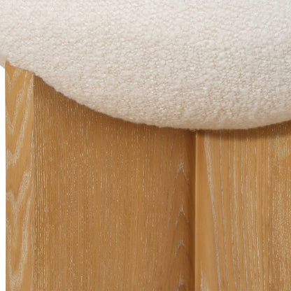 Lainie - Minimalist Accent Stool - White / Light Brown