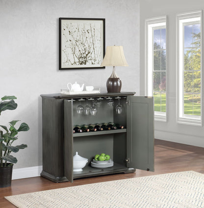 Topanas - Two Door Bar Cabinet - Gray / Brown