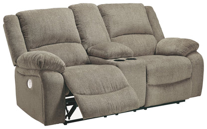 Draycoll - Pewter - DBL REC PWR Loveseat w/Console