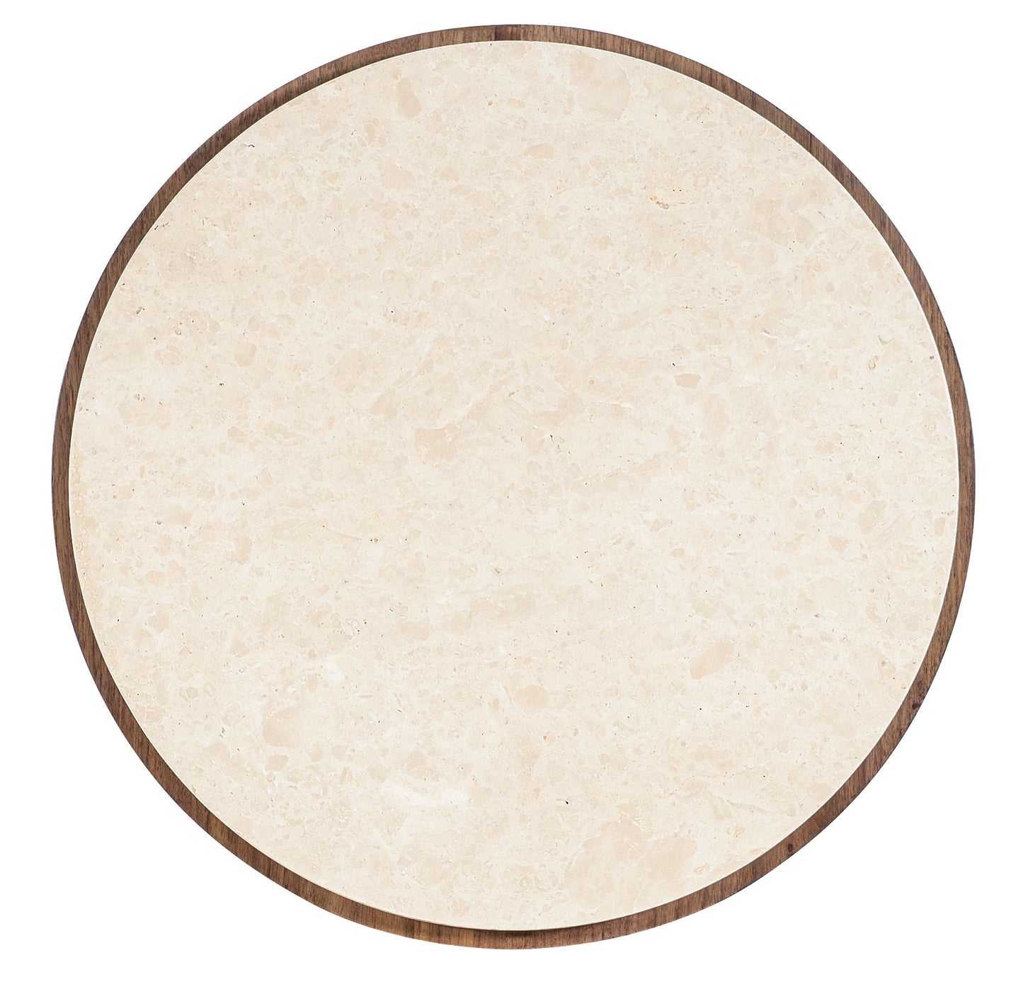 Eleana - Marble Top Round End Table - Medium Wood