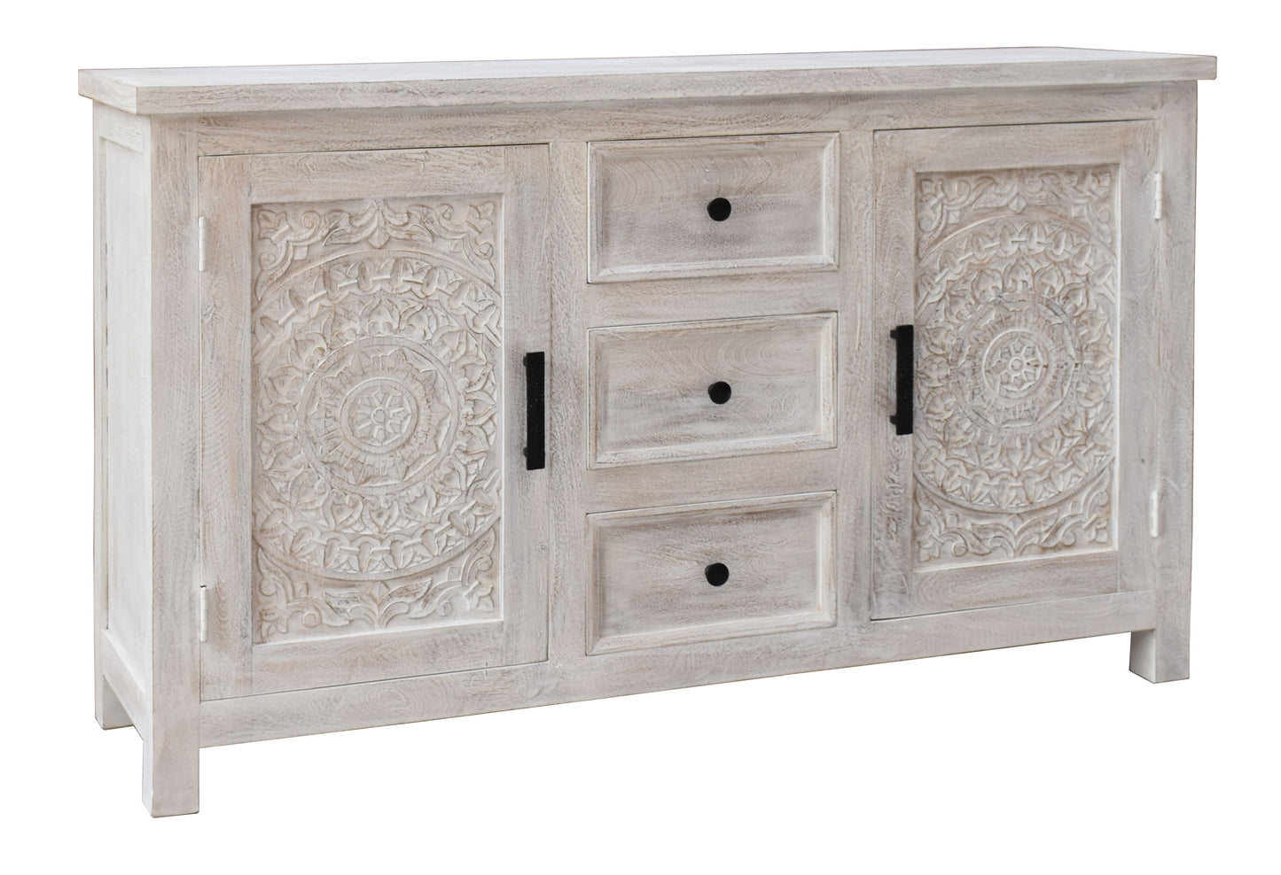 Juliana - Two Door Three Drawer Credenza - Flora White Wash