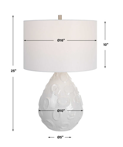 Loop - White Glaze Table Lamp