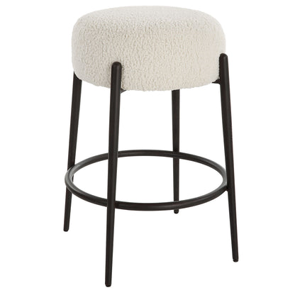 Arles - Plush Counter Stool - White