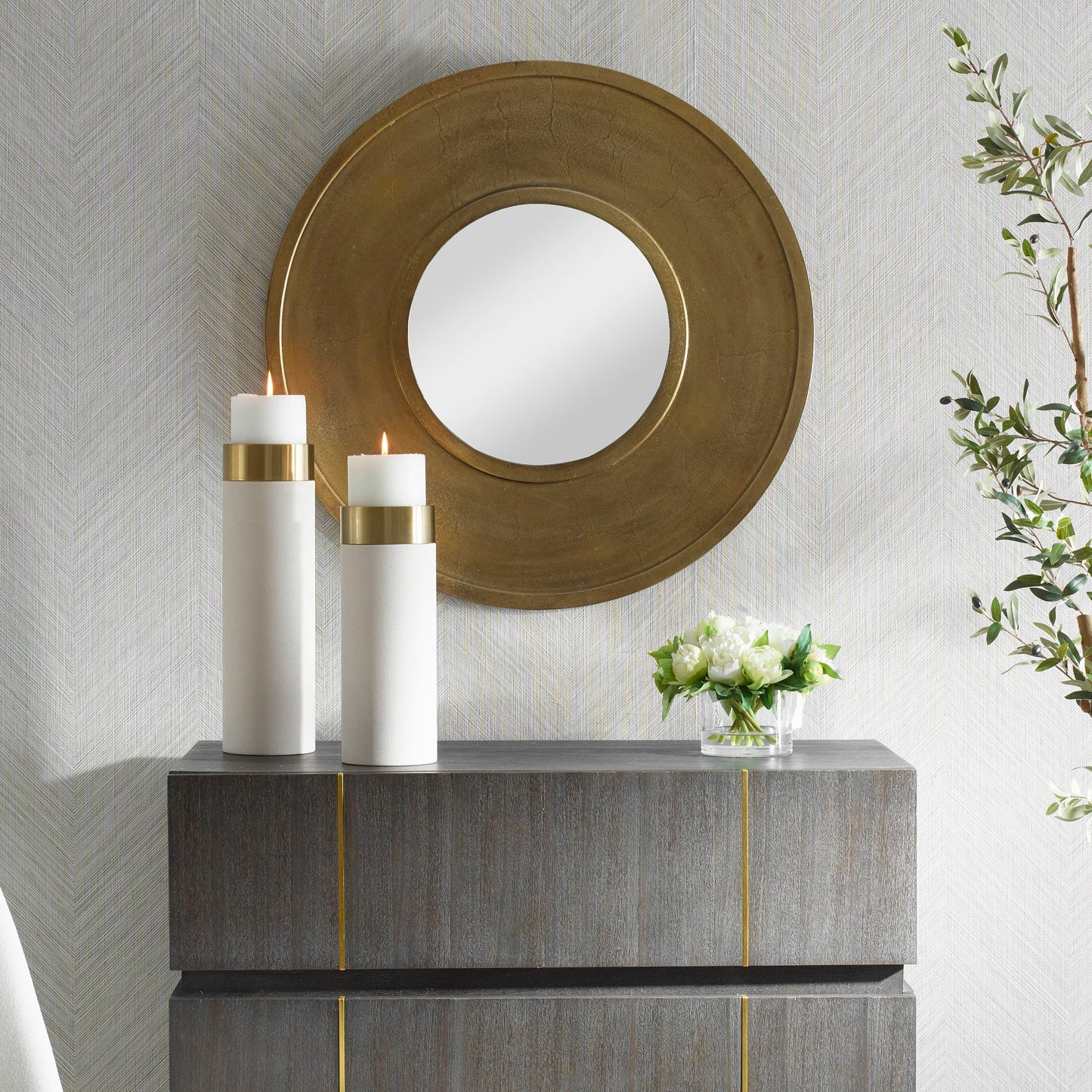 Axel - Round Brass Mirror