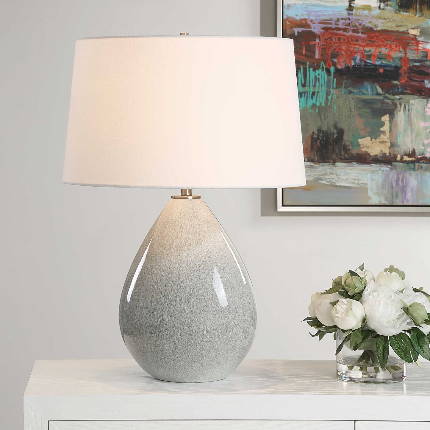 Moray - Glaze Table Lamp - Gray