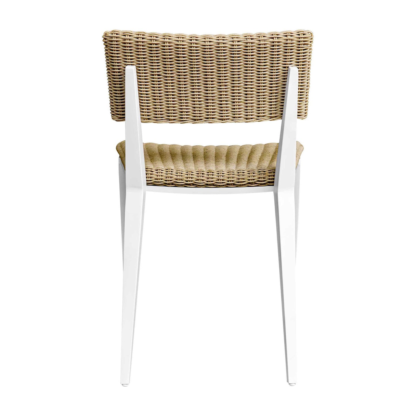 Calbas - Outdoor Dining Chair - White / Woodtone