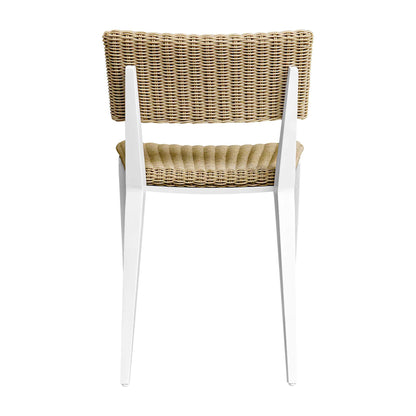 Calbas - Outdoor Dining Chair - White / Woodtone