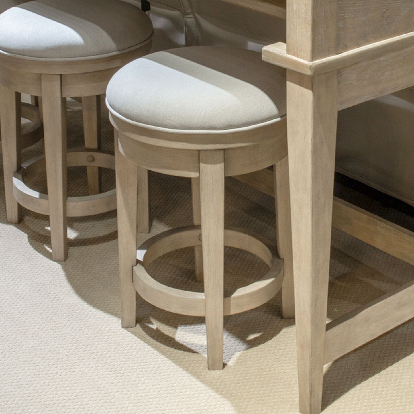 Brentwood - Upholstered Swivel Console Stool - Sandstone