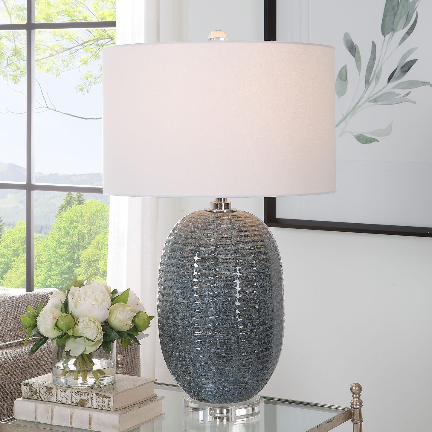 Caralina - Geometric Table Lamp - Gray