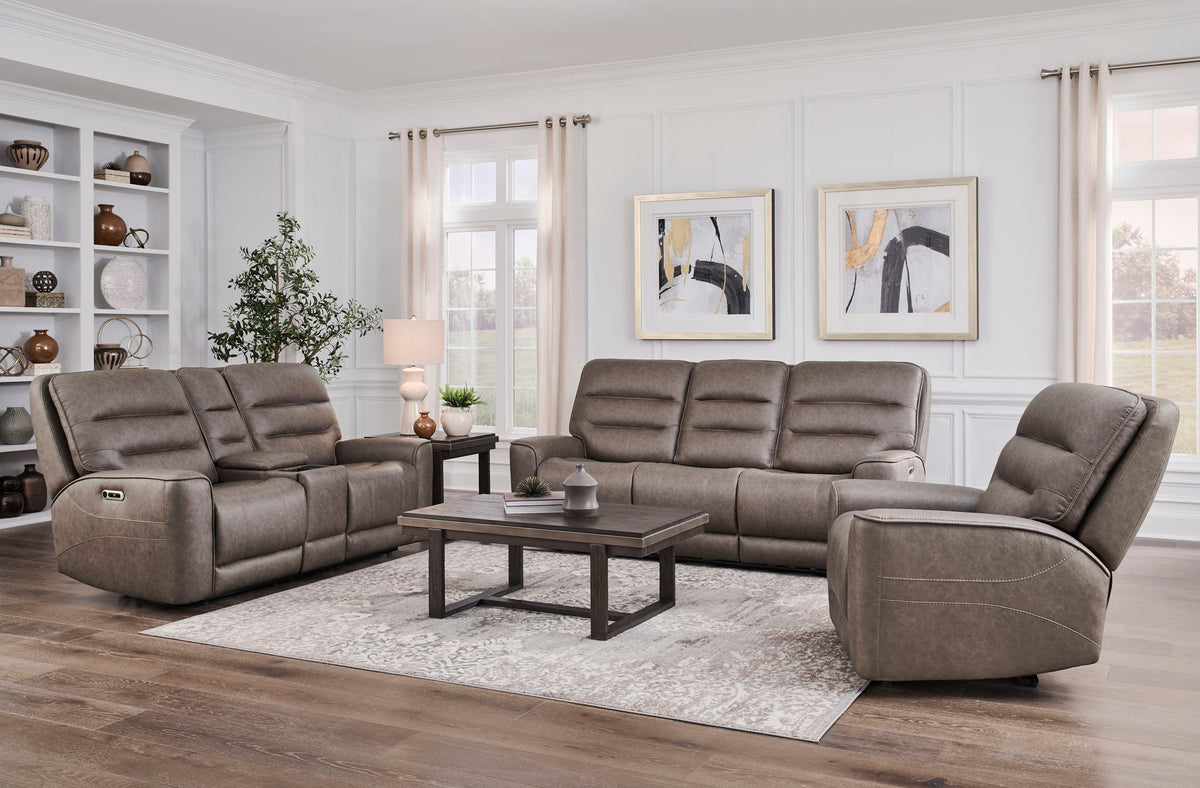 Lawson - Power Zero Gravity Tilt Console Loveseat P2 - Sydney Brunette