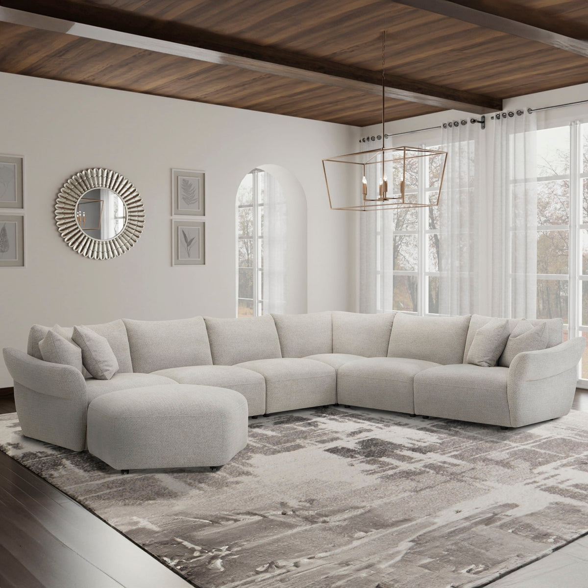 Playful - 6 Piece Modular Sectional - Canes Cobblestone