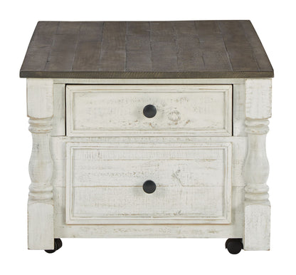 Havalance - White / Gray - Lift Top Cocktail Table with Storage Drawers