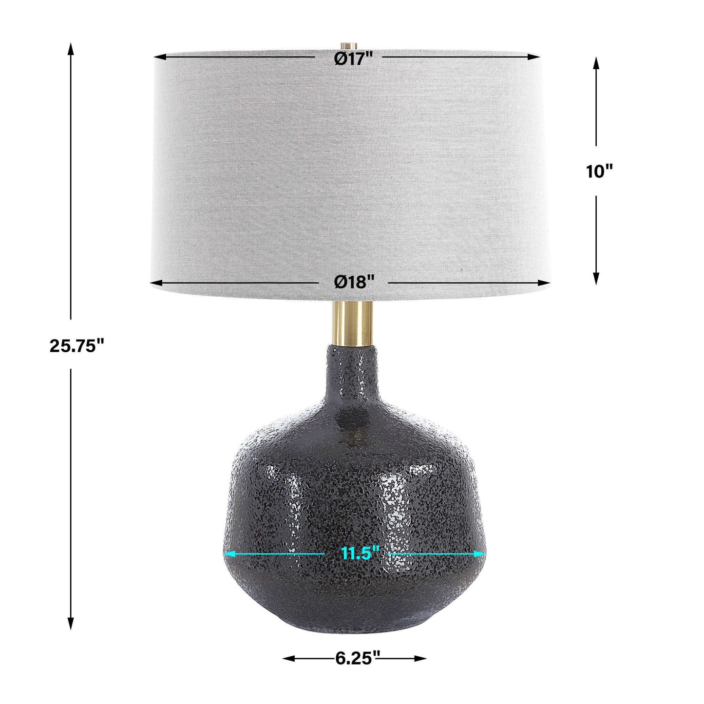 Flanagan - Mottled Gloss Table Lamp - Black