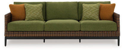 Horizon Hall - Brown / Green - Sofa With Cushion