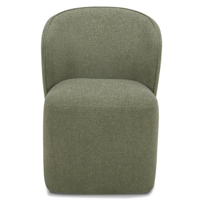 Crossings - Rectangular Dining Table With 4 Upholstered Chairs - Whitewash & Green