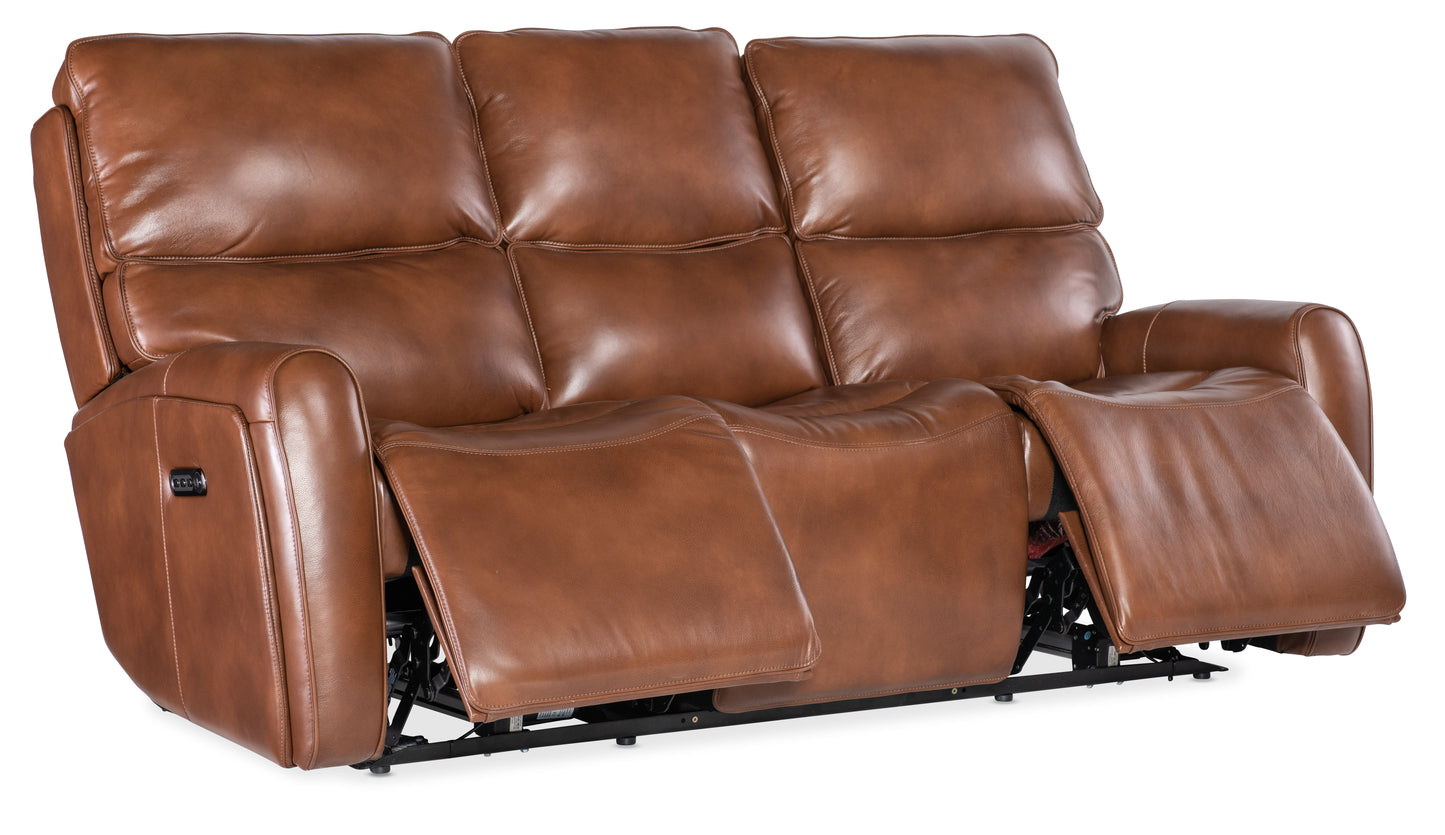 MS - Crosby Zero Gravity Power Sofa With Power Headrest - Brown