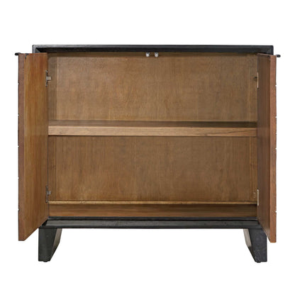 Muestra - Wood Grain 2 Door Cabinet - Black / Woodtone