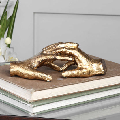 Hold My Hand - Sculpture - Gold