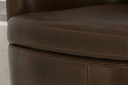 Barolo - 100% Italian Leather Swivel Club Chair (Set of 2)