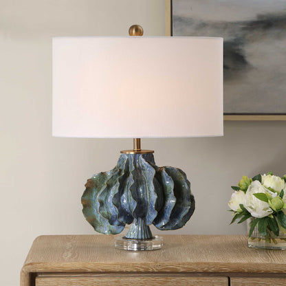Ruffle Up - Table Lamp - Blue Green