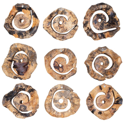 Corkscrew - Wood Wall Decor (Set of 9) - Light Brown