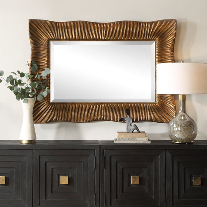 Emerson - Scalloped Antique Gold Mirror