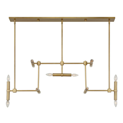 Cadre - 14 Light Modern Linear Pendant - Gold